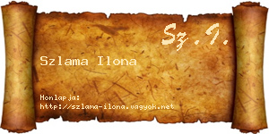Szlama Ilona névjegykártya